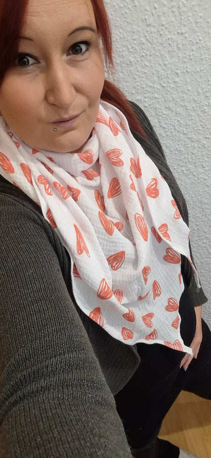 Musselintuch Herz